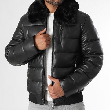 LBO - Chaqueta acolchada con cuello de piel 0012 Negro