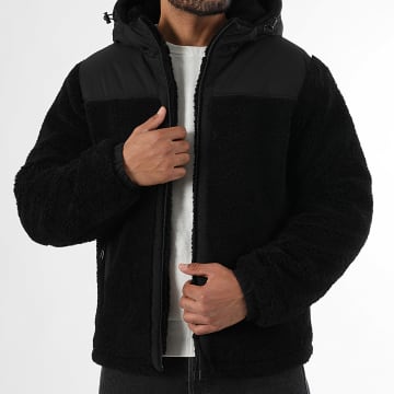 LBO - Bi-material hooded fleece jacket 0014 Black
