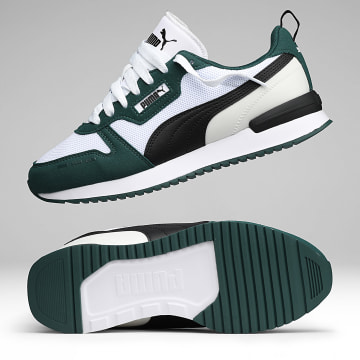Puma - Zapatillas R78 393910 Dark Myrtille Negro Warm Blanco