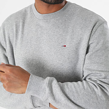 Tommy Jeans - Sudadera polar con cuello redondo 0741 Gris jaspeado