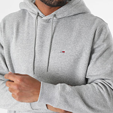 Tommy Jeans - Sudadera polar con capucha Flag 0742 Gris jaspeado