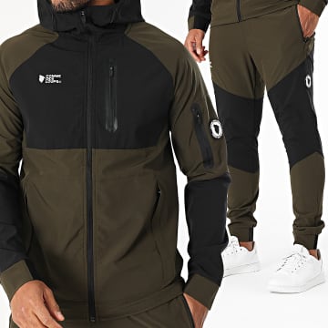 Comme Des Loups - Ensemble De Survetement Wolf Tech Vert Kaki Noir