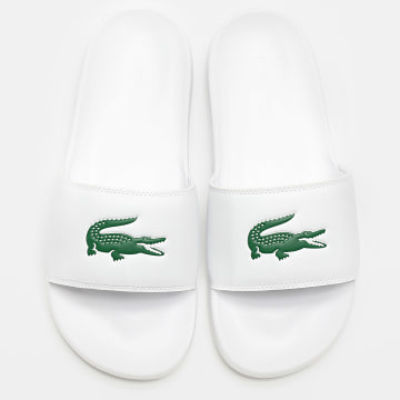 Lacoste - Claquettes Serve Slide 0.0 Logo Crocodile Blanc