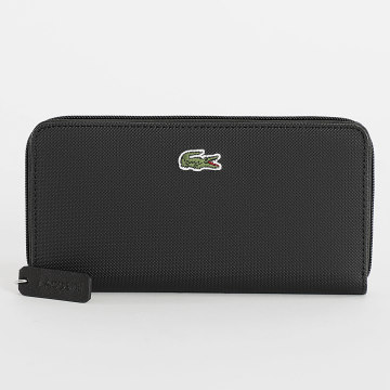 Lacoste - Portefeuille Femme Logo Crocodile Brodé Noir