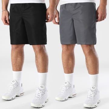 LBO - Lot De 2 Shorts Jogging Diamant 0362 Noir Gris Anthracite