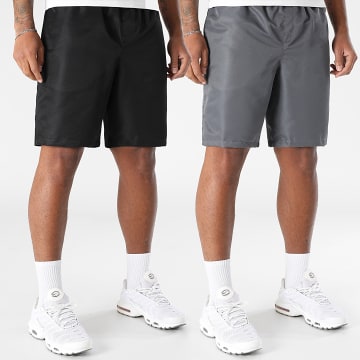 LBO - Lot De 2 Shorts Jogging Diamant 0362 Noir Gris Anthracite