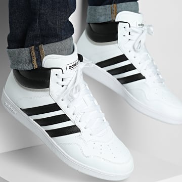 Adidas Sportkleding - Hoops 4.0 Mid Sneakers JQ9993 Schoeisel Wit Kern Zwart Grijs Twee