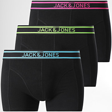 Jack And Jones - Lot De 3 Boxers Glow Solid Noir