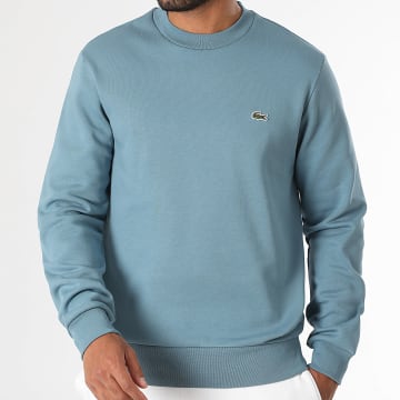 Lacoste - Sweat Crewneck Logo Brodé Crocodile Classic Fit Bleu