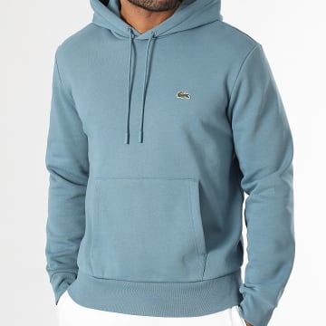 Lacoste - Sweat Capuche Logo Brodé Crocodile Classic Fit Bleu
