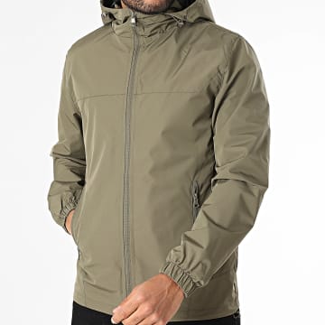 Classic Series - Giacca con zip e cappuccio verde kaki