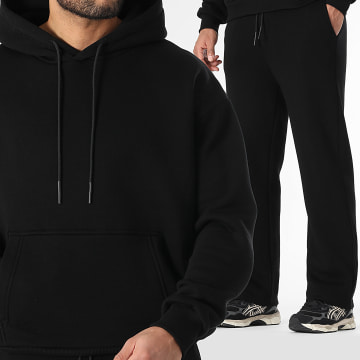 LBO - 3721 Zwart Sweatshirt met capuchon en joggingbroek Set