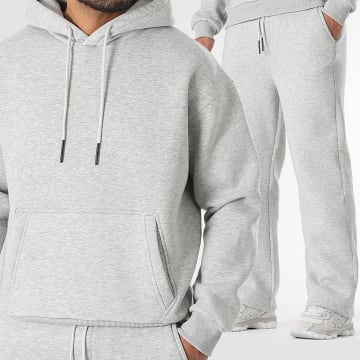 LBO - 3722 Sweatshirt met capuchon en joggingbroek Set Heather Grey