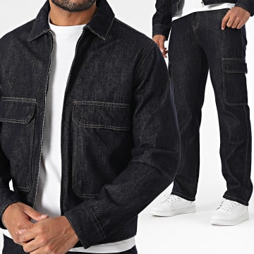 Uniplay - Ensemble Veste Jean Et Pantalon Cargo Jean Bleu Brut