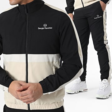 Sergio Tacchini - Ensemble De Survetement A Bandes Alata 41055 Noir Beige