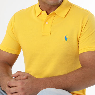 Polo Ralph Lauren - Polo Manches Courtes Slim Coton Piqué Jaune