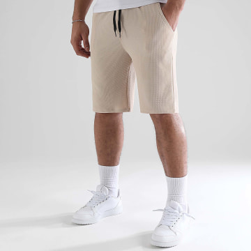 LBO - Pantalón corto de jogging Relaxed Waffle 1704 Beige texturizado