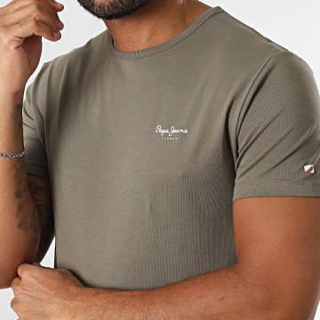 Pepe Jeans - T-Shirt Slim Original Basic PM508212 Khaki Grün