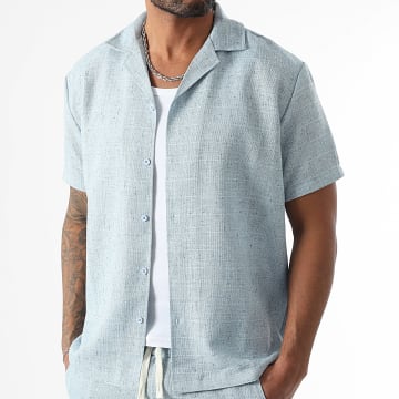 LBO - Chemise Manches Courtes Texturée 1770 Bleu Clair