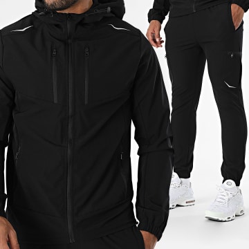 Zayne Paris  - Ensemble Veste Zippée Capuche Et Pantalon Jogging Cargo Noir