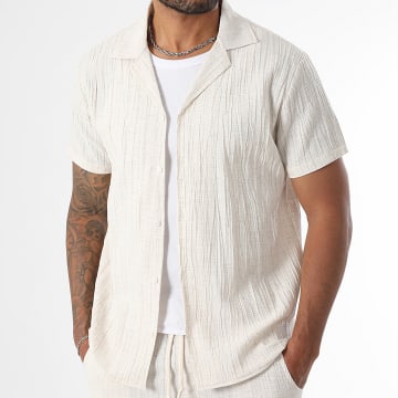 LBO - Chemise Manches Courtes Texturé 0365 Beige