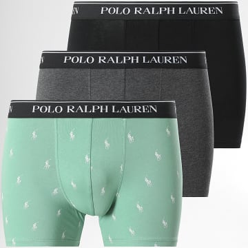 Polo Ralph Lauren - Lot De 3 Boxers Noir Gris Anthracite Chiné Vert Clair