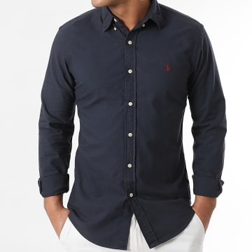 Polo Ralph Lauren - Chemise Manches Longues Slim Fit Original Player Bleu Marine