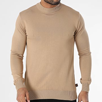 Armita - AVP-175 Maglione con colletto verticale beige