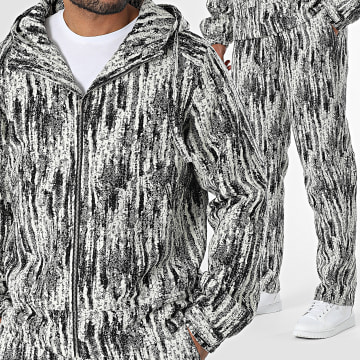 Frilivin - Set pantaloni e felpa con cappuccio nero beige