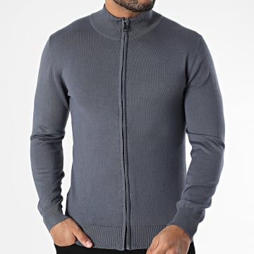 Frilivin - Chaqueta con cremallera gris marengo