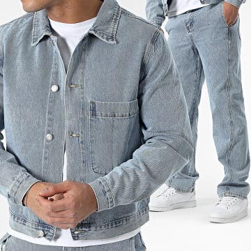 Frilivin - Ensemble Veste Jean Et Jean Bleu Denim