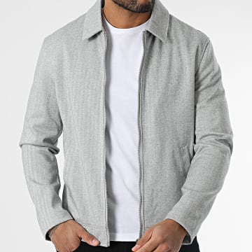 Frilivin - Chaqueta con cremallera gris brezo