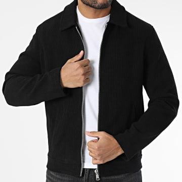 Frilivin - Chaqueta negra con cremallera