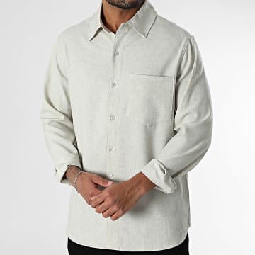 Frilivin - Camisa de manga larga Chiné beige
