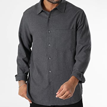 Frilivin - Camisa de manga larga gris antracita Heather