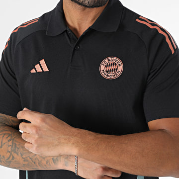 Adidas Sportswear - Polo Manches Courtes A Bandes FC Bayern Munich JI5279 Noir Camel