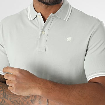 G-Star - Polo korte mouw Dunda Slim streep D17127-5864 Lichtgroen