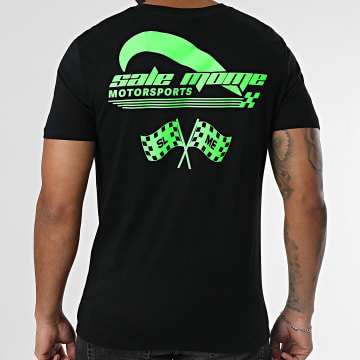 Sale Môme Paris - Tee Shirt Motorsports Noir Vert Fluo