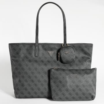 Guess - Lot Sac A Main Et Pochette Femme SL900624 Gris Anthracite Doré