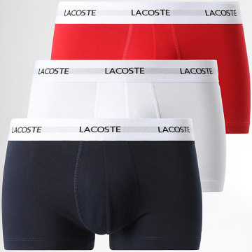 Lacoste - Lot De 3 Boxers Classic Bleu Marine Rouge Blanc