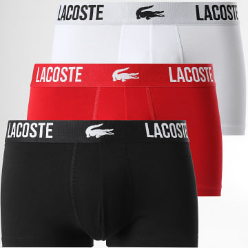 Lacoste - Set van 3 Klassieke Rood Wit Zwarte Boxershorts