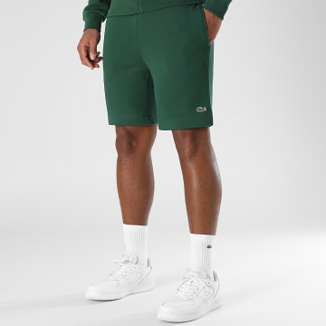 Lacoste - Short Jogging Logo Brodé Crocodile Vert Foncé