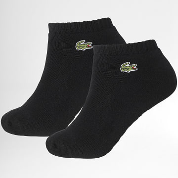 Lacoste - Lot De 2 Paires De Chaussettes Logo Brodé Crocodile Noir