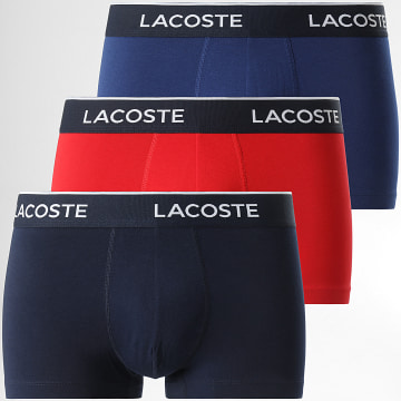 Lacoste - Lot De 3 Boxers Classic Bleu Marine Rouge