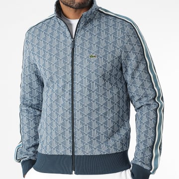 Lacoste - Veste Zippée Logo Brodé Crocodile The Blend Regular Fit Bleu Marine