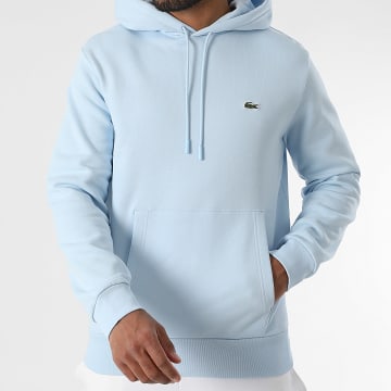 Lacoste - Sweat Capuche Logo Brodé Crocodile Classic Fit Bleu Clair