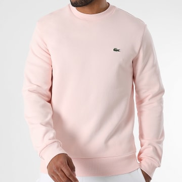 Lacoste - Sweat Crewneck Logo Brodé Crocodile Classic Fit Rose