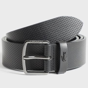 Lacoste - Ceinture en Cuir Avec Logo Crocodile Metal Noir