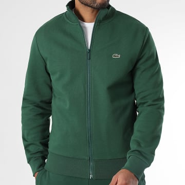 Lacoste - Veste Zippée Logo Brodé Crocodile Vert Foncé