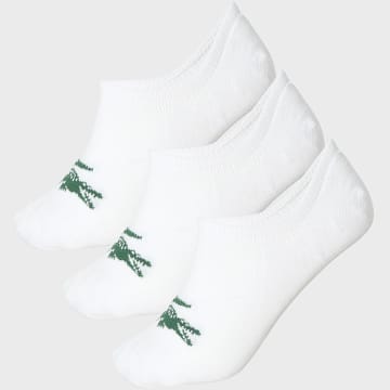Lacoste - Lot De 3 Paires De Chaussettes Logo Brodé Crocodile Blanc